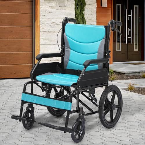 Wheel-Chair-for-Adults-with-Swing-Away-Footrest-and-Loop-Lock-Handbrakes-175-inch-Seat-Wheel-Chair-15-Rear-Wheel-Lightweight-Ultralight-Transport-Chair-for-Travel-Compact-Storage-250-lbs