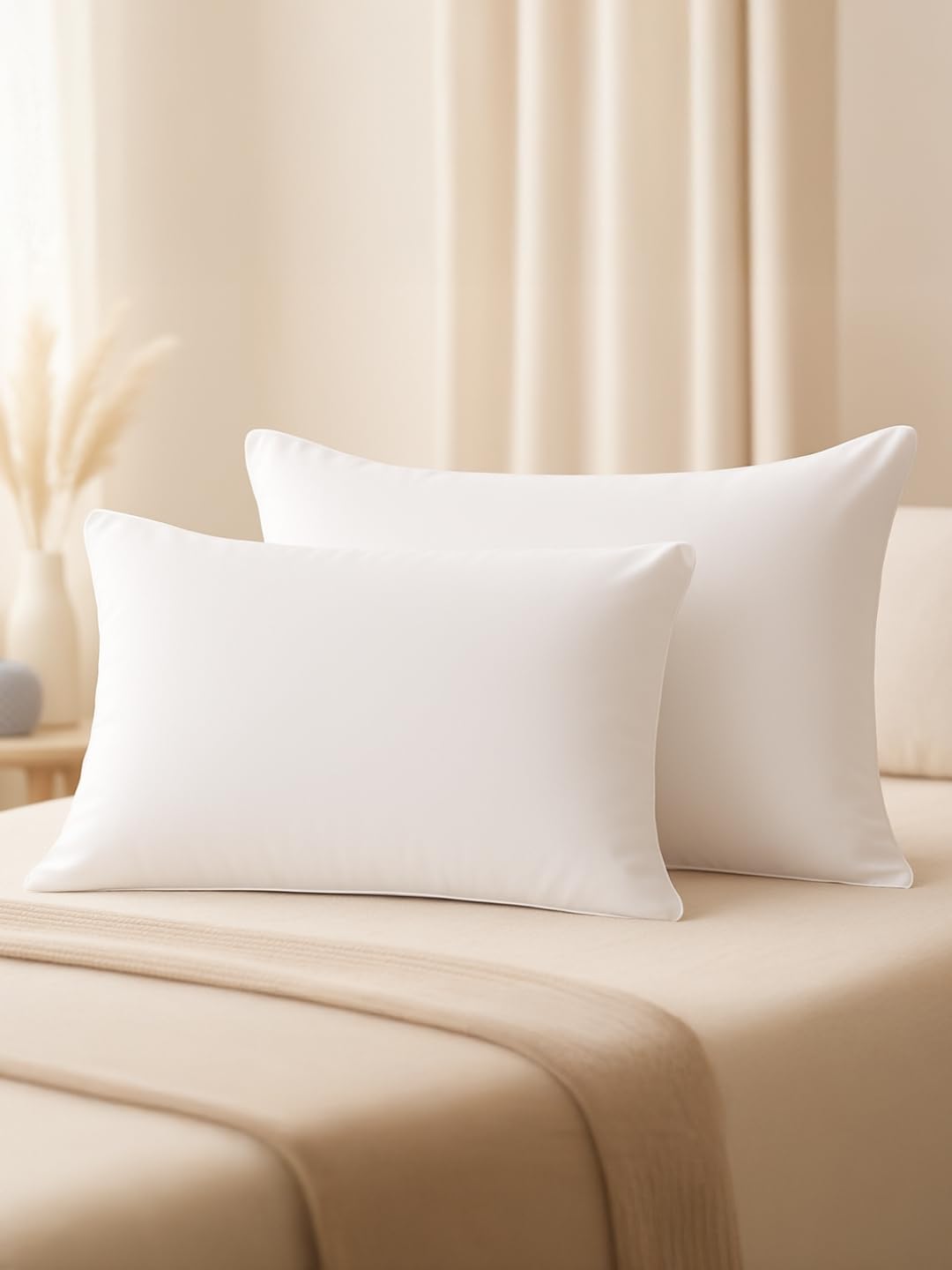 Rivermoor Simply Basics Pillow Filler | Microfiber Soft Pillow for Sleeping | Hollow Siliconised Fibre | Lightweight | Standard Size Set of 2 | White | 16 x 24 Inches-picture-18