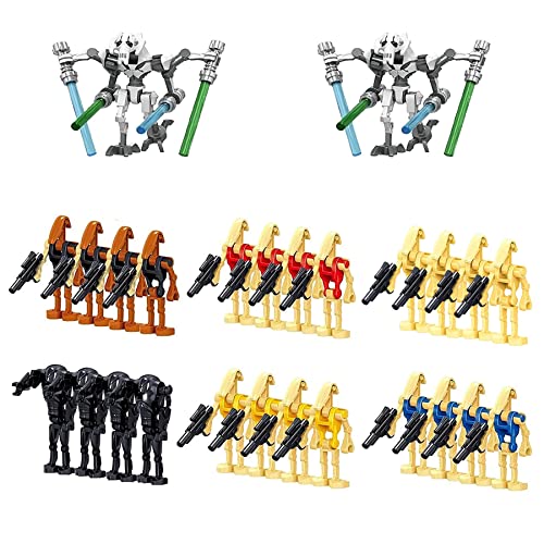 runfusio 26-teiliges Paket Kampfdroiden mit Waffenset,Battle Droids with Weapons Set,Battle Droids Army Set,Bausteinspielzeug Geschenk für Jungen Kinder Cover