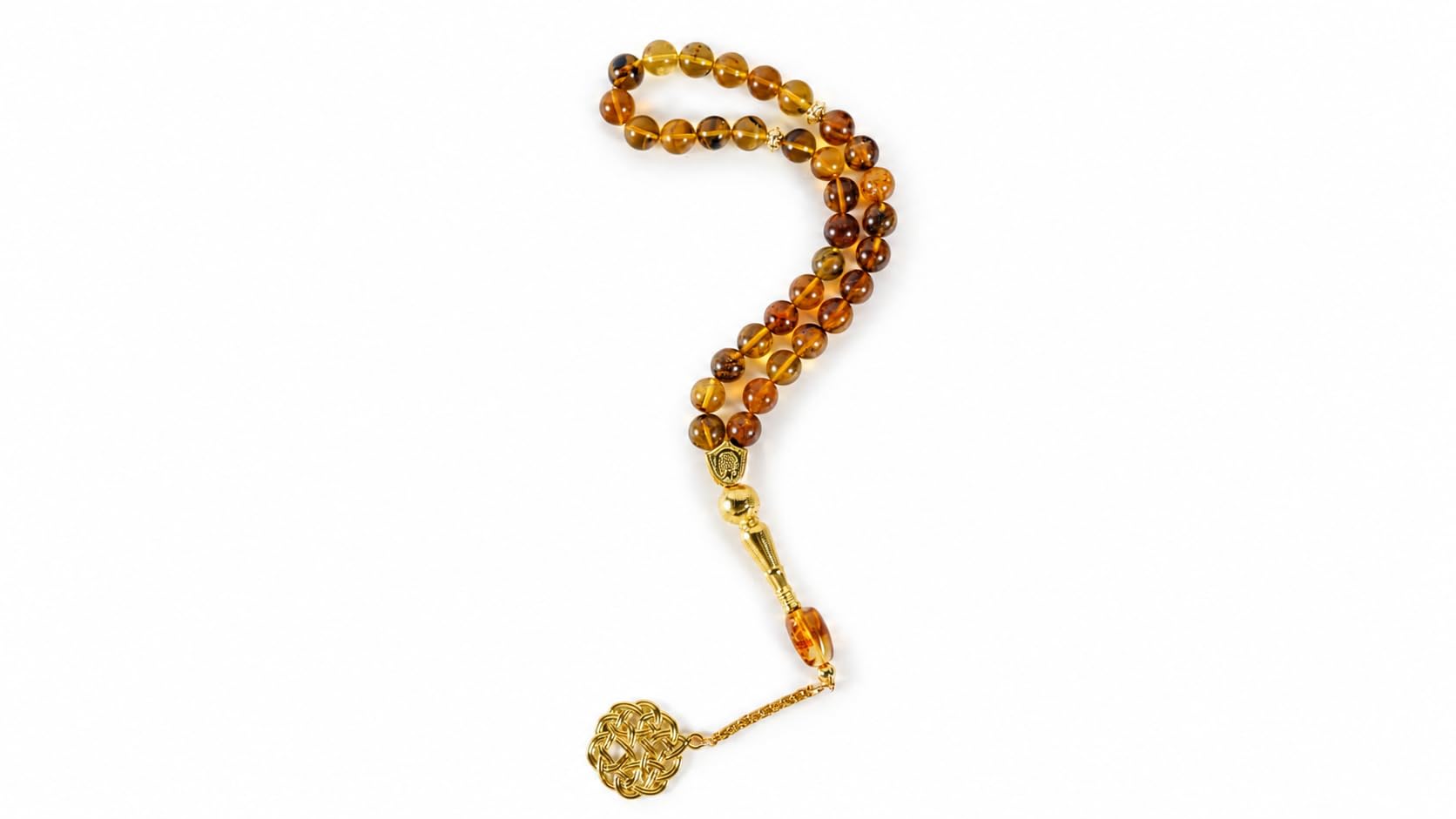 Bernstein Tasbih mit Echtheitszertifikat, 33 Perlen für Männer | Natürliche Amber Misbaha Tesbih, Islamische Gebetskette mit Geschenkbox, Ramadan Eid Hajj Geschenk