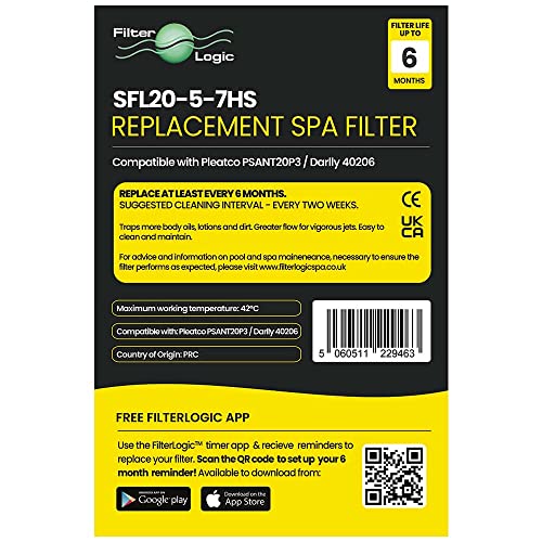 Filtre SFL20-5-7-HS jacuzzi eau trouble solution compatible Darlly SC728 - 6