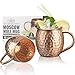 Produktbild TwinzUp 2 x Moscow Mule kupferbecher - 100% Kupfer - 2 XL Kupfertassen 45cl- Gehämmert und Handgefertigt - Großartig für jedes gekühlte Getränk - Perfektes Geschenk für Damen & Herren