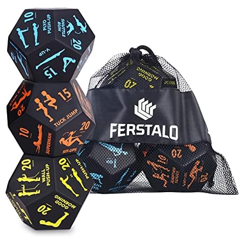 Exercise Dice, for Home Fitness, Workouts, Cardio, 12-Sided Movement Dice Fun Gym Learning Game for Fitness & Exercise Classes, with Exercise Illustration Booklet (3pcs) Cover