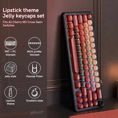 Image of dagaladoo PBT Keyboard keycaps,Red Lipstick moa keycaps Jelly