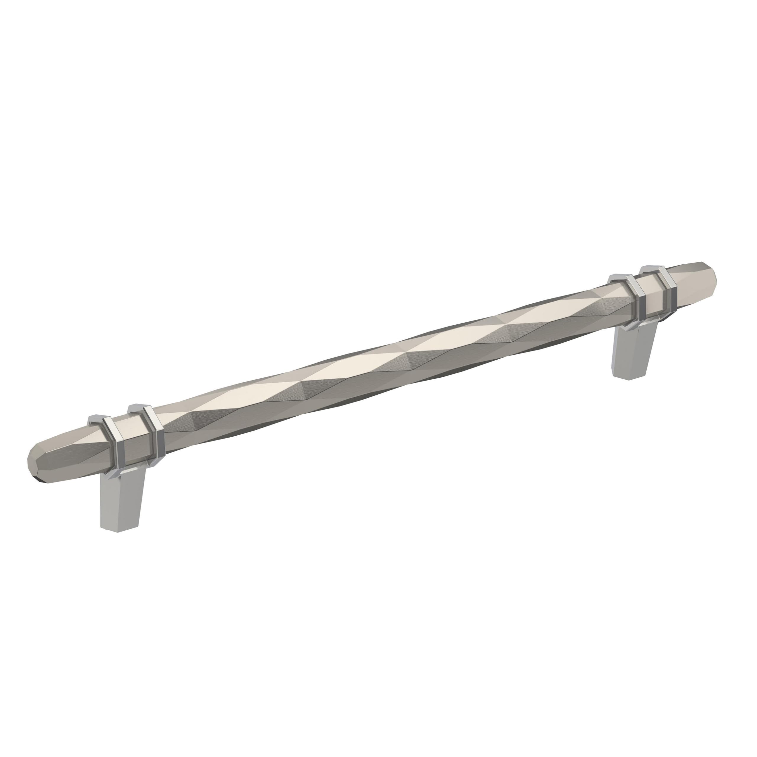 Amerock | Cabinet Pull | Satin Nickel/Polished Chrome | 8 inch (203 mm) Center-to-Center | London | 1 Pack | Drawer Pull | Drawer Handle | Cabinet Hardware