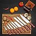 Premium 18-Piece Kitchen Knife Set with Block Wooden High Carbon German Stainless Steel Chef Knife Set, Ultra Sharp Cutlery Knife with Sharpener, Steak Knives & Kitchen Shears