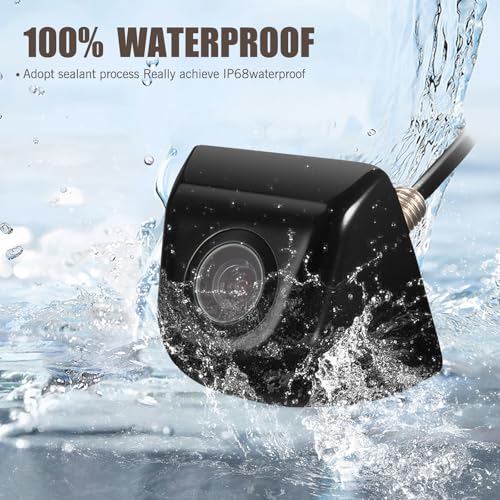 Image of 1 PC Car Rear View Camera, 1.14 inch x 1.3 inch x 0.39 inch Metal 170 Degree Wide Angle IP68 Waterproof Four Pin Ultra High Definition Night Vision Reversing Camera, Universal for Cars (Black)