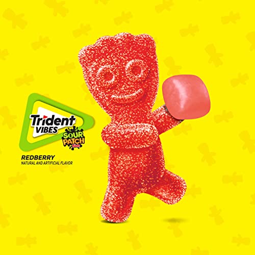 Image of Trident Vibes SOUR PATCH KIDS Redberry Sugar-Free Chewing Gum, (320 Total Pieces),40 Piece Bottles(Pack of 8)