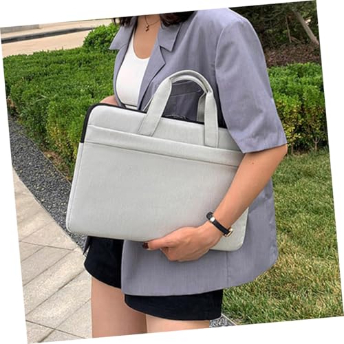Bolsa de computadora de 14 pulgadas con felpa interior y maletín gris resistente a golpes 7