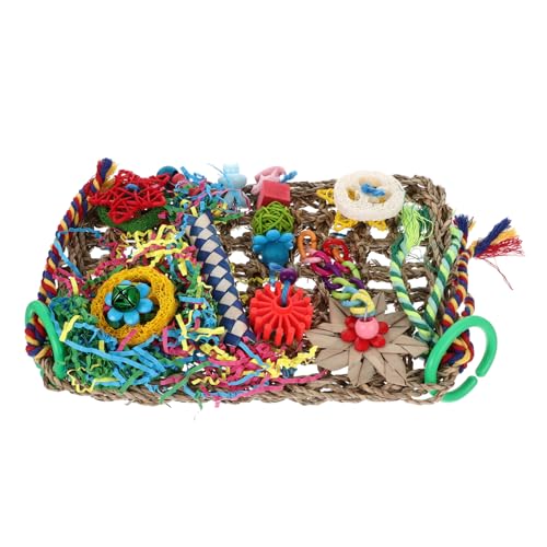 ibasenice ??めかみおもちゃ 耐噛み素材 かじり木バードトイ 鳥かご装飾 小鳥遊び用 ストレス解消 鳥の知育玩具