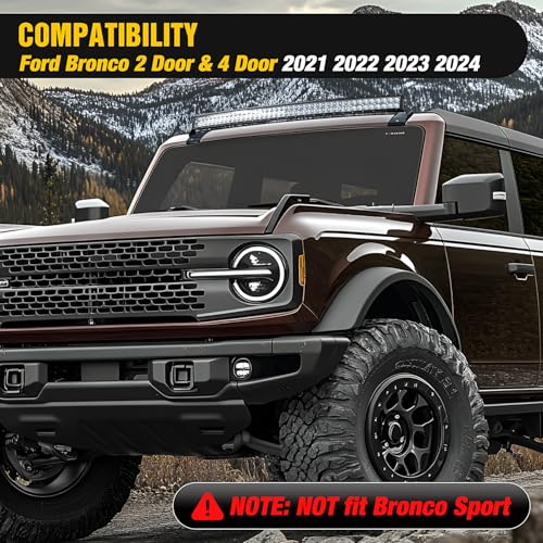 Image of Nilight 42 inch Curved Light Bar Bracket for Ford Bronco 2021 2022 2023 2024