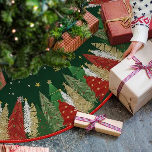 Jupe de sapin de Noël motif étoile vert grand format 122cm - 3