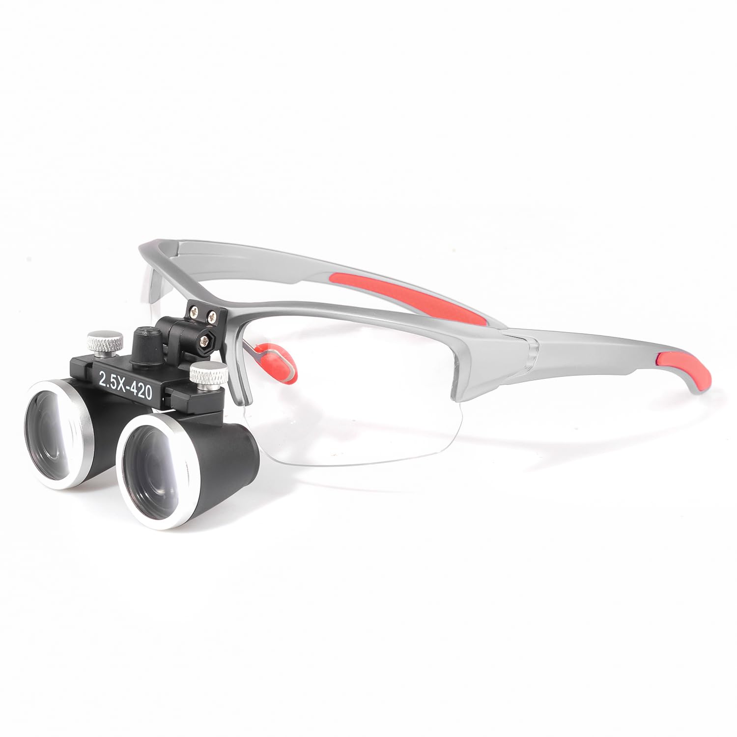 Lupas 2.5X 3.5X Lupa binocular de aumento lente de vidrio óptico (2.5X, plateado)