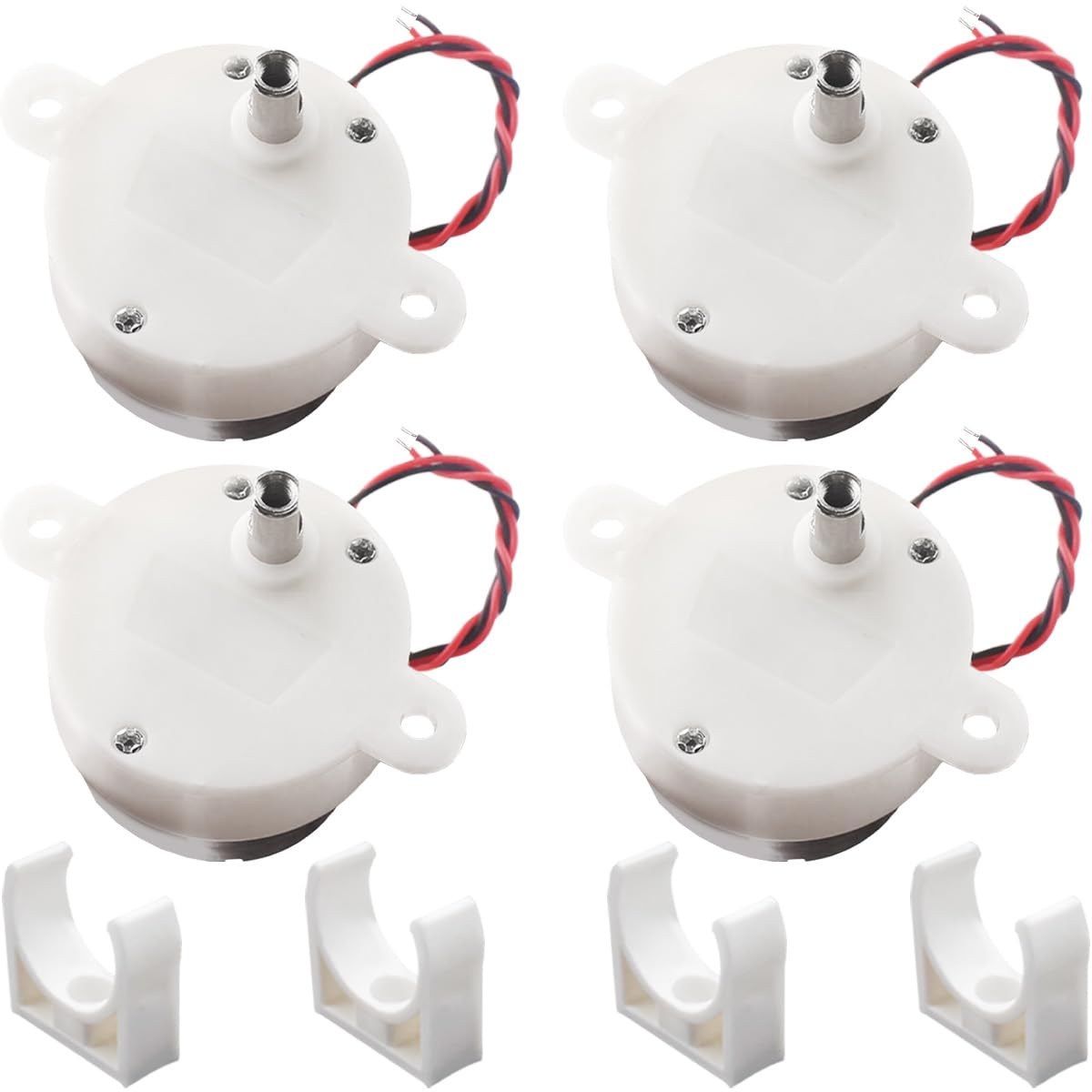 JYUDAUFU 4 Pcs DC 5 V Micro Motor 3 RPM Slow Electric Mini High Torque Gearbox Deceleration Reducing Motor with Wire, Bracket, for Display Stand/RC Toy/Mini Fan/DIY/Test