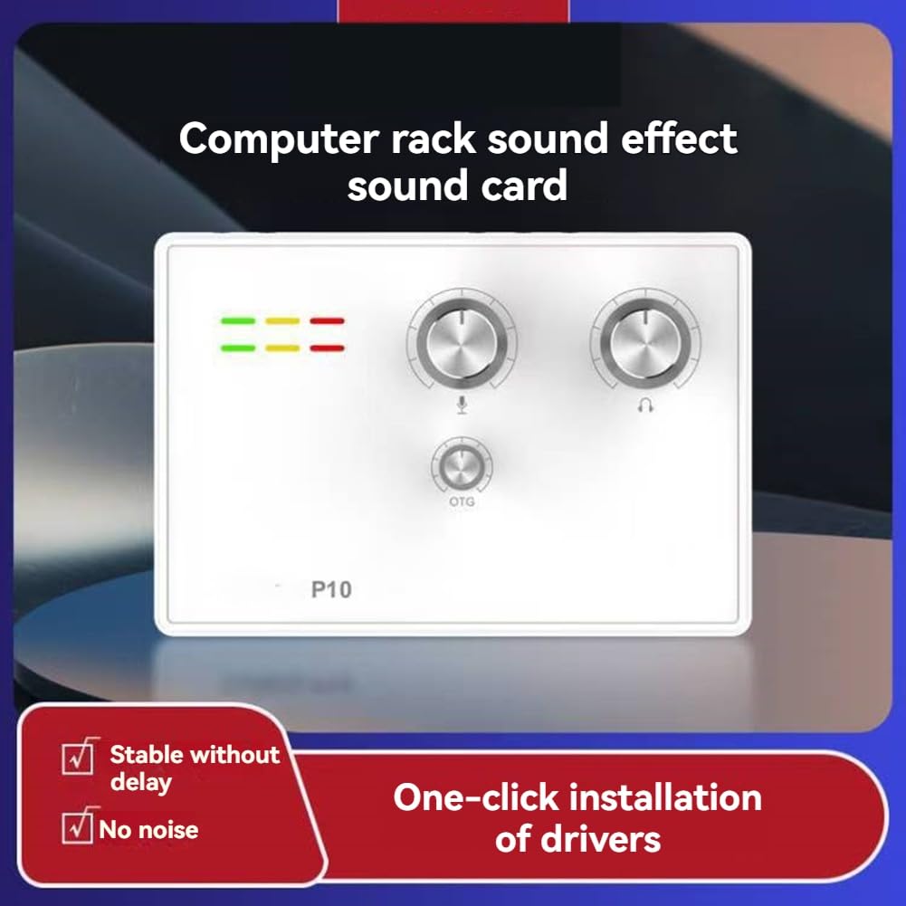 Tarjeta de Sonido Externa P10, Equipo de Grabación en Directo, Teléfono Móvil, USB, Portátil, Ordenador de Sobremesa, Presentador de Canto