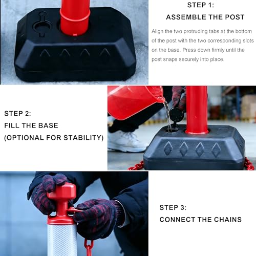 Image of OrangeStar 6 Pack Traffic Delineator Posts, 40 inch Crowd Control Stanchions