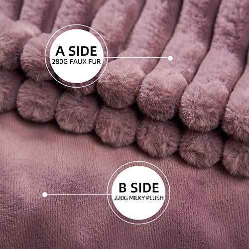 Gotcozy PX-THROW-R2 Electric Blanket Heated Throw 50''X60''- Ribbed Faux Fur Heated Blanket thumb #1