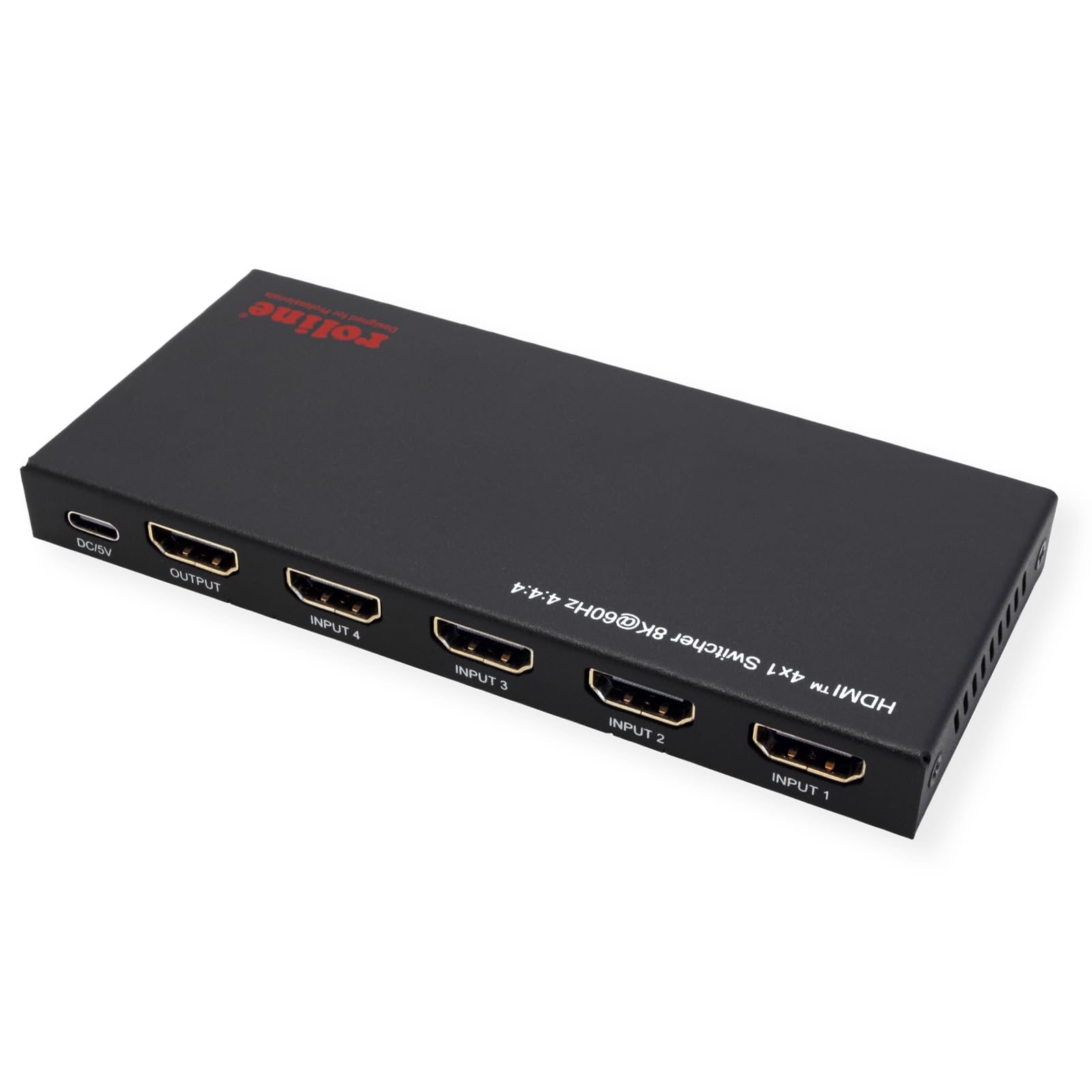 ROLINE Conmutador HDMI 8K, 4 vías, con Mando a Distancia por Infrarrojos