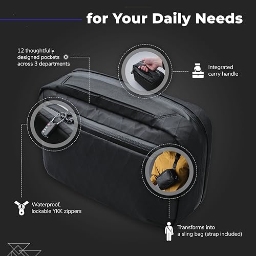 ALPAKA Elements Tech Case Max Black & Magnetic Stabilizer Strap - Accessory for Crossbody Bag - Quick Release4