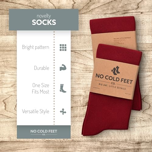 Fun Burgundy Colorful Novelty Socks for Men for Dress Casual Formal Groomsmen Wedding, 2 Pack4