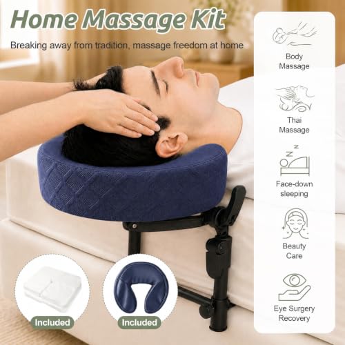 Image of Massage Headrest for Bed, Head Holder & Face Cradle with Face Down Pillow