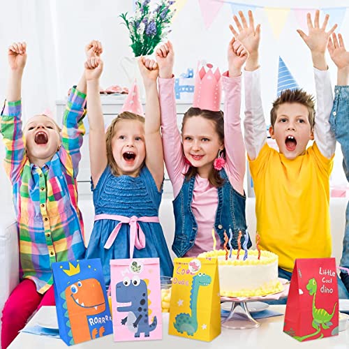 flintronic 20 Pcs Sacs Cadeau Dinosaure, Sac Anniversaire Enfant Sac Cadeau Anniversaire avec 24*Autocollants, Sachet Bonbons Anniversaire Sacs Cadeau en Papier pour Fête des Enfant, Célébration - Image 8