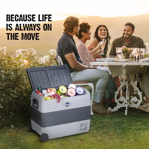 Image of Rockwell 60Ltr Car Cooler /Freezer, Portable Fridge for Outdoor Adventures, 5 Year Warranty, 240V AC Power Cord & 12V Car Adapter (RMC60D, Grey)