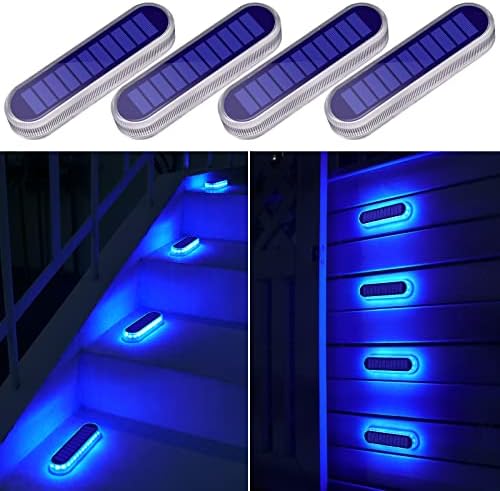 Illuminate Your Nights with These 5 Solar Stick-On Outdoor Lights 4 YiLaie Blue Solar Dock Deck Lights Solar Powered Outdoor Waterproof, Stick on Lights for Step Stairs Driveway (4 Pack)