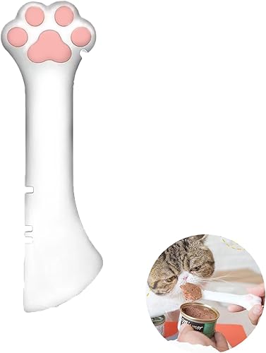 Sheldamy Cuchara de silicona para alimentos para mascotas, abrelatas de comida para gatos, cuchara corta para alimentos húmedos o secos para perros
