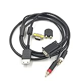 YANHAO [Video Game Parts] for SEGA Dreamcast DC VGA High Definition Cable RCA Sound Adapter HD Box PAL NTSC for Sega Dreamcast DC Console [Replace] (Color : Full DC VGA Cable)