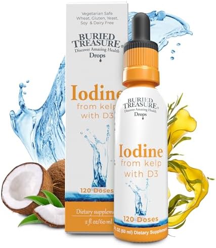 Buried Treasure Iodine Drops from Kelp - 2% Liquid Drops,120 Servings, 2 fl oz, Supports Immunity Health