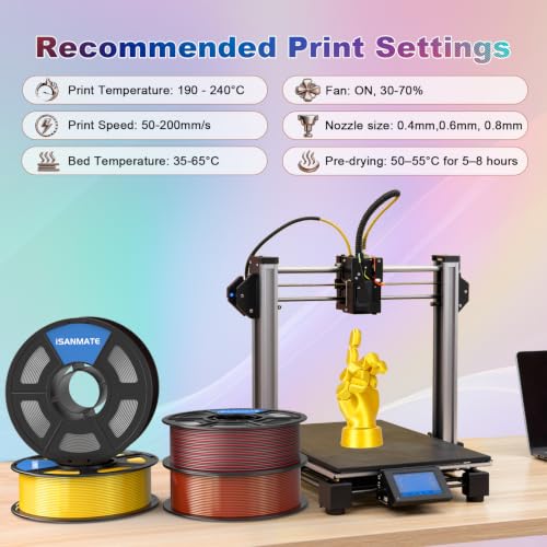 Image of iSANMATE Silk Rose Pink PLA Filament 1.75mm 1kg for FDM 3D Printer | Compatible with Bambu Lab 3D Printers & AMS, Shiny Surface, Easy Printing for Beginner, Upgraded Toughness & Clog-Free
