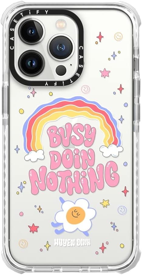 CASETiFY Ultra Impact iPhone 13 Pro Case [9.8ft Drop Protection] - Busy Doing Nothing by Huyen Dinh - Clear
