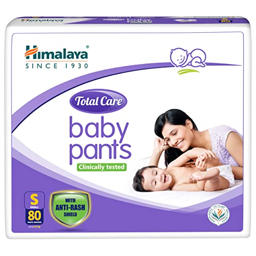 Image of Himalaya Total Care Baby Pants Diapers, Small, 80 Count, Upto 4-8 kg, White, S