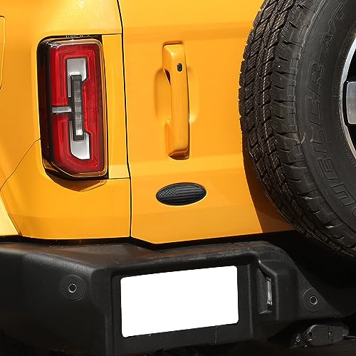 Image of Rear Tailgate Flag Overlay Emblem, 5 Inch American Flag Badge Fits for Ford Bronco Sport 2020 2021 2022 2023 (Matte Black)
