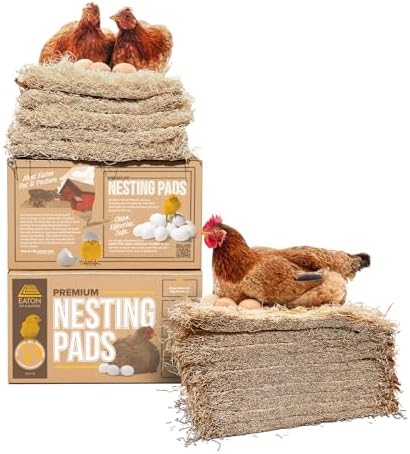 Eaton Pet and Pasture, Premium Laying Hen Nesting Pads, USA Grown & Sustainably Harvested, 13 x 13 (10 Pack)