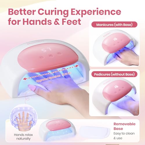 Image of Beetles UV Nail Lamp, Candy White Gel Nail Light with 3 Timer 30 /60 /90s and Countdown Display LED Nails Lamps for Gel Polish Smart Sensor Larger Space Nails Dryer Flash Cure DIY Tools Gifts for Women