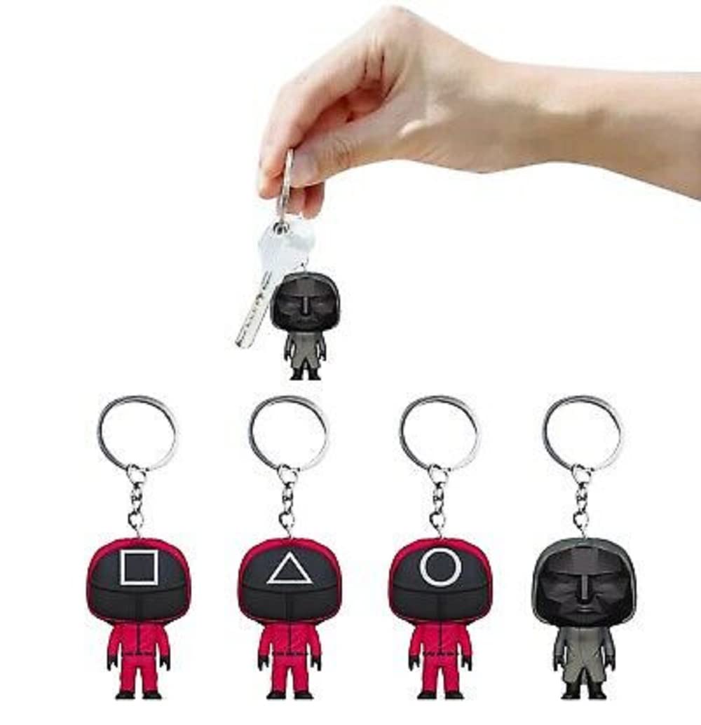 BoGoo Cosplay compatible Squiid Game Character Pendant Keyring Keychain Chain Gifts (Circle)