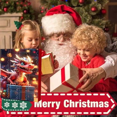 Generic 2024 CHRISTMAS ADVENT CALENDAR Realistic Funny Cute 2D Dragon Figurine Set Décor, Xmas Advent Calendar Collectible Edition, Home Ornament Set For Teens Adults thumb #4