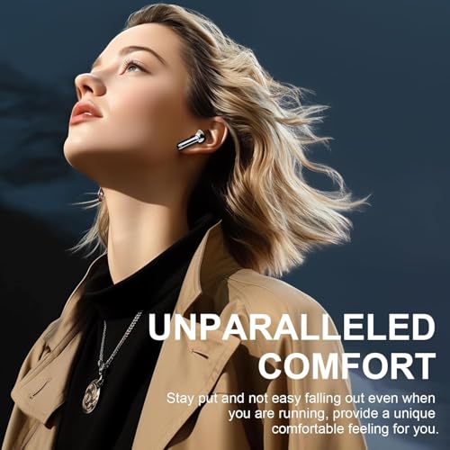 Wireless Earbuds, Bluetooth 5.4 Headphones Bass Stereo, Ear Buds with Noise Cancelling Mic, LED Display in Ear Earphones Clear Calls, IP7 Waterproof Bluetooth Earbuds for Phones/Sports/Laptop, Black