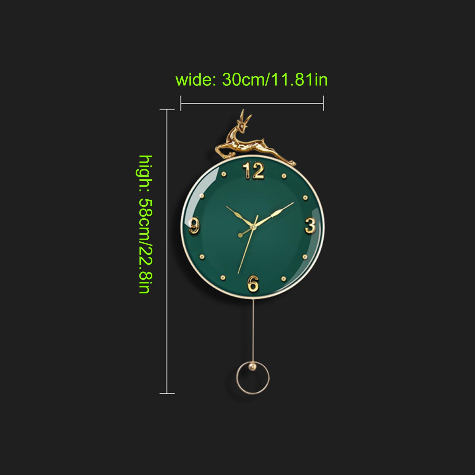 Orologio da Parete Orologio da Parete di Arte Moderna per l'arredamento del Soggiorno, Grandi Orologi da Parete Moderni, Orologio Silenzioso in Metallo Senza ticchettio con Pendolo per Regali Creati