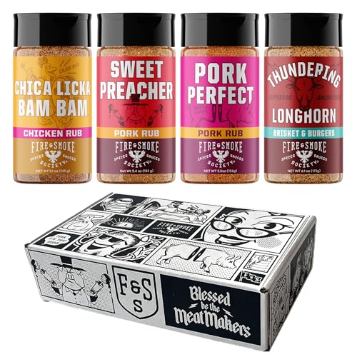 Fire &amp; Smoke Society Flavor Core Variety Pack | BBQ Seasoning Set (4-Pack)