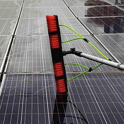 Genérico Kit de Cepillo telescópico para Limpieza de Ventanas: pértiga con Suministro de Agua para un Brillo Impecable en Paneles solares y Ventanas. Herramienta Exterior de Gran Alcance para una LIM