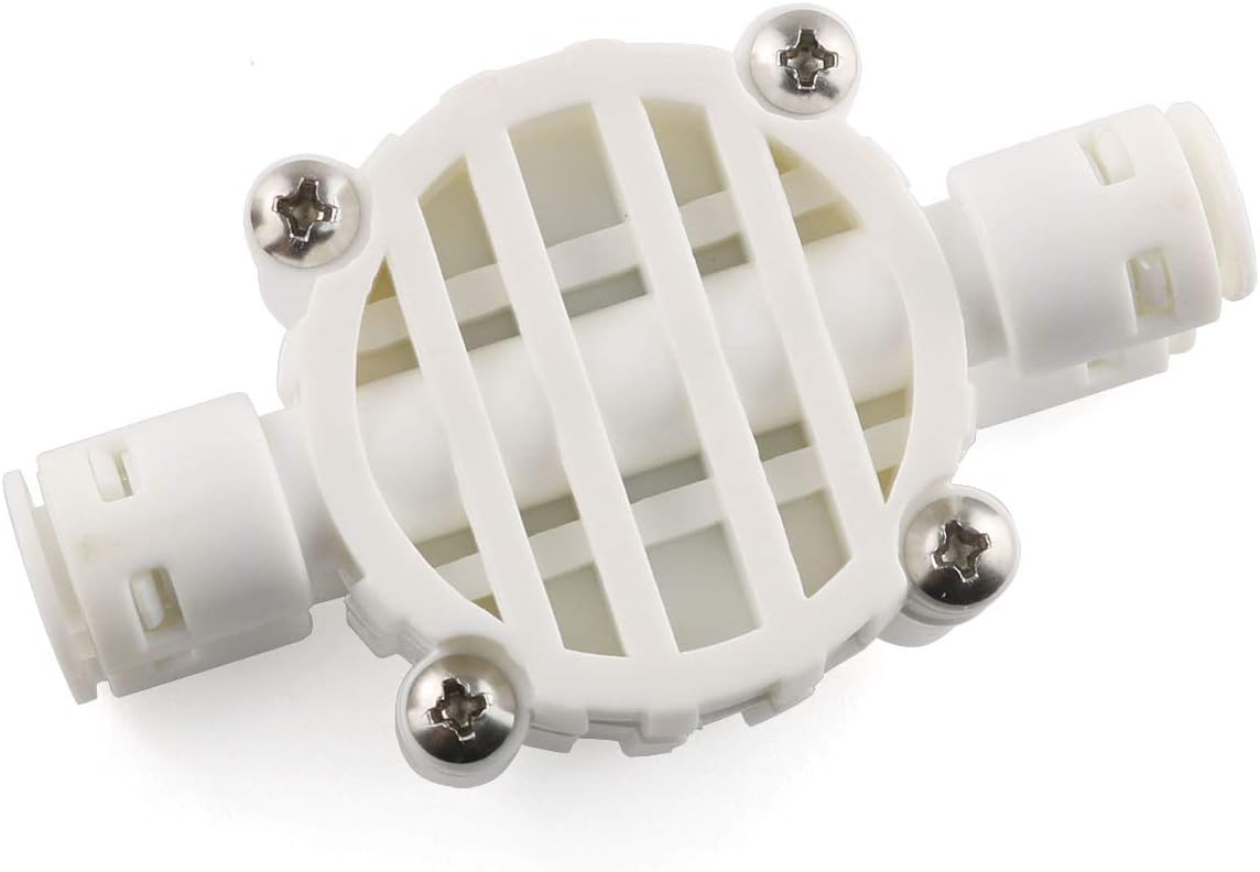 E-outstanding 1/4 Inch Push-Fit 4-Way Automatic Shut-Off Valve with Quick-Connect Fittings for Water Purifier Reverse Osmosis System