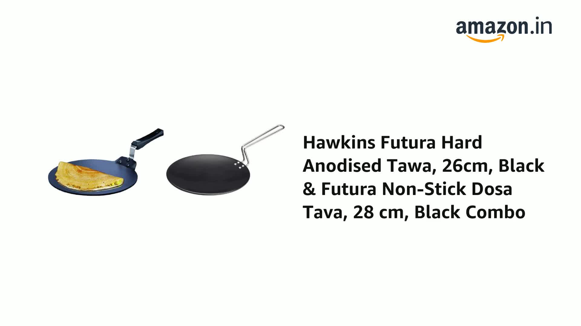 Buy Hawkins Futura Hard Anodised Tawa, 26cm, Black & Futura Non