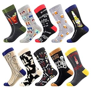 BISOUSOX Regalo de Papá Calcetines de Hombre Calcetines Colores Hombre Calcetines Estampados Calcetines de Papá BEST DAD EVER Calcetines Algodón Novedad Regalo Calcetines para Padre