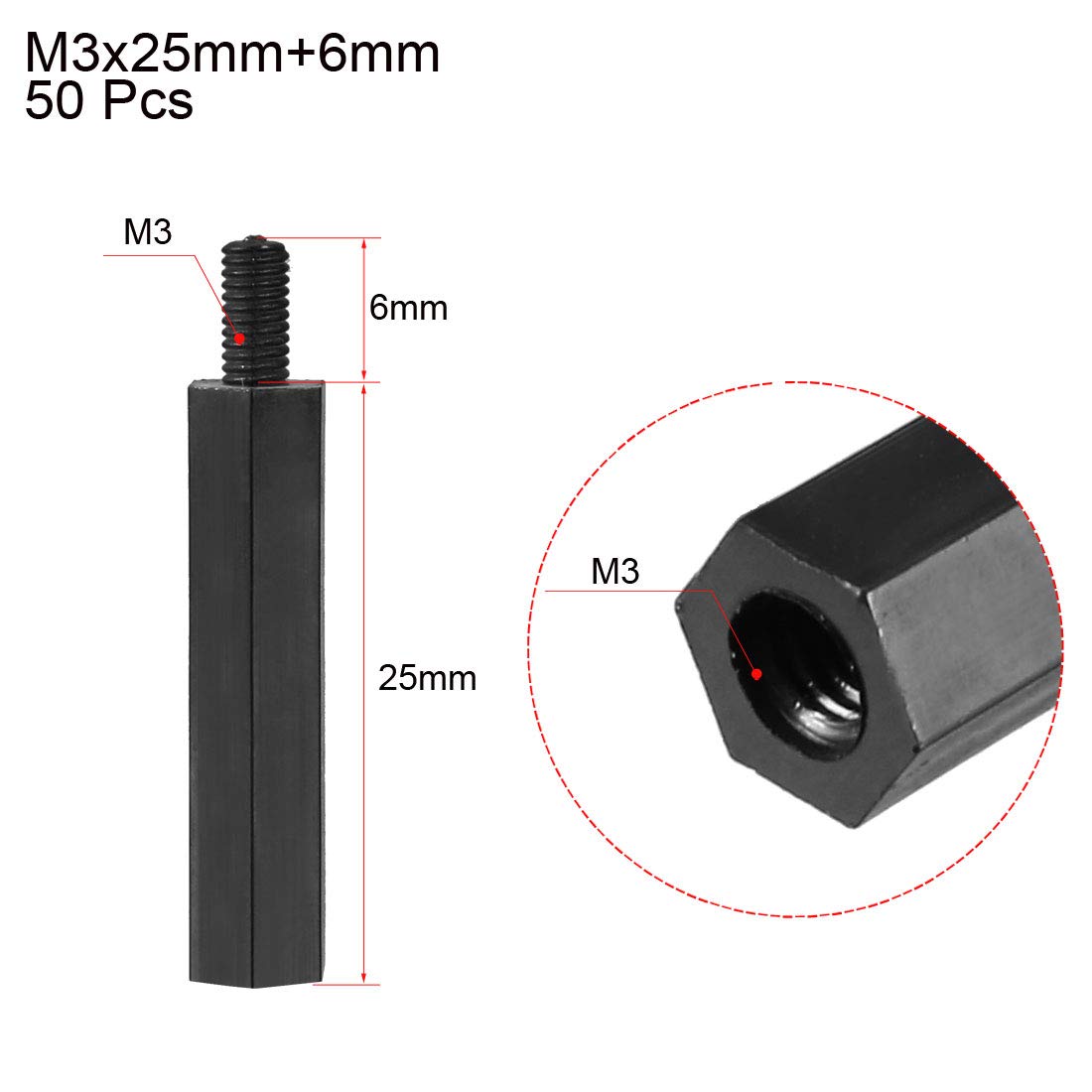 ★PCBマザーボードスペーサースタンドオフ ナイロン Amazon | uxcell PCBマザーボードスペーサースタンドオフ