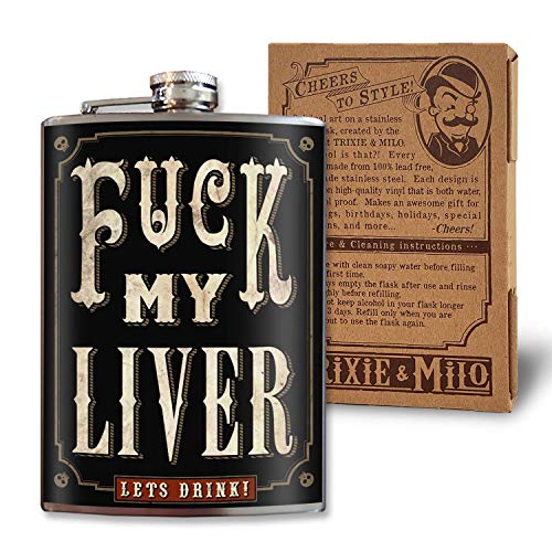 Fuck My Liver - 8oz Flasks For Liquor For Men - Stainless Steel