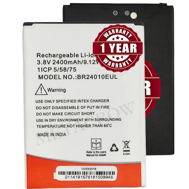Image of Original BR24010EUL Battery Compatible for Intex Aqua Elyt | Elyt Dual - (2400mAh) - 1 Year Warranty JK1