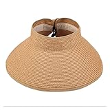 Ladies Roll Side Sun Hat Wide Side Hat Foldable Backpack Anti Hat Beach Travel Hat(C)